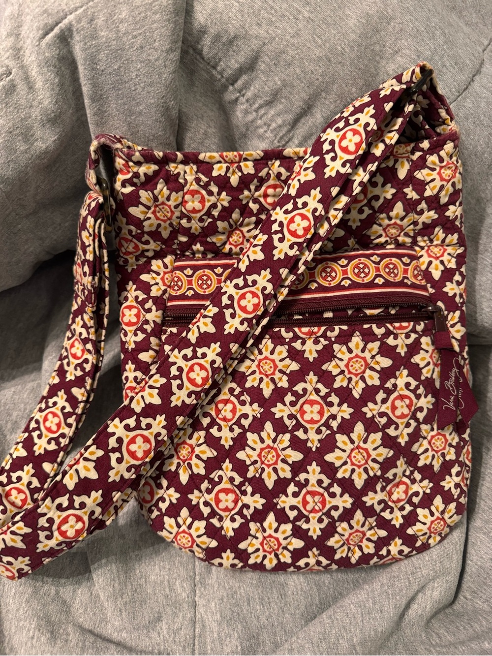Vera Bradley Maroon Medallion Crossbody Bag